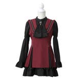 ボルドー | 姫袖ビジュースカーフワンピース 量産型 地雷系 夢展望 | DearMyLove