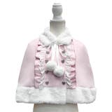 ピンク | ファーポンポンハートビジューリボンケープコート 量産型 地雷系 夢展望 | DearMyLove