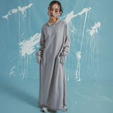 グレー | ワッフルボリュームマキシワンピース 韓国 夢展望 | 夢展望