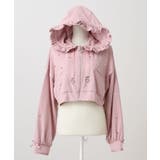 ピンク | ハートドットビジューフリルショートパーカー 量産型 地雷系 夢展望 | DearMyLove