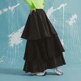 ブラック | 【最上もが着用】ティアードロングナイロンスカート 韓国 夢展望 | 夢展望
