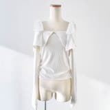 アイボリー | ビッグカラーオフショルリボンカットトップス 量産型 地雷系 夢展望 | DearMyLove