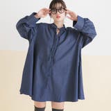 デニム | フレアシャツワンピース【大きいサイズ有】 韓国 夢展望 | 夢展望