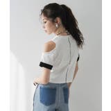 ホワイト | カットオフバイカラースリーブTシャツ 韓国 夢展望 | 夢展望