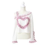 ギンガムパープル | ワンショルダーハートレースフリルTシャツ 量産型 地雷系 夢展望 | DearMyLove