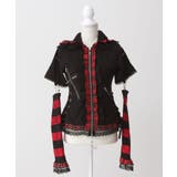 レッド | 猫耳チェックフリルクモレースパンクショートトップス 量産型 地雷系 夢展望 | DearMyLove