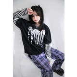 ブラックB | ロゴボーダー長袖レイヤードカットソー 韓国 夢展望 | 夢展望