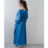 ブルー | 前後2wayドロストシャーリングロングワンピース 韓国 夢展望 | 夢展望