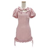 ベビーピンク | オープンリボンドロストシャーリングワンピース 量産型 地雷系 夢展望 RS | 夢展望