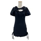 ブラック | オープンリボンドロストシャーリングワンピース 量産型 地雷系 夢展望 RS | 夢展望