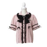ピンク×ブラック | はしごレースリボンフリルブラウス 量産型 地雷系 夢展望 | DearMyLove