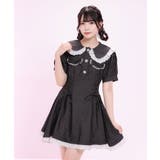 ブラック | 丸襟デニムフレアワンピース【大きいサイズ有り】 量産型 地雷系 夢展望 RS | 夢展望