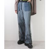 ブラック | 裾コード刺繍チュールレイヤードパンツ 韓国 夢展望 | 夢展望