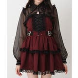 ボルドー | スタッズジップシアーボレロレースフリルキャミワンピース 量産型 地雷系 夢展望 | DearMyLove
