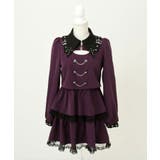 パープル | 角襟十字架スタッズベルトティアードワンピース 量産型 地雷系 夢展望 | DearMyLove