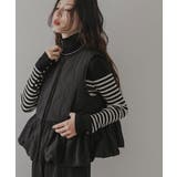 ブラック | フレアキルティングベスト 韓国 夢展望 | 夢展望