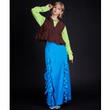 ブルー | 【最上もが着用】ポンチフリルナロースカート 韓国 夢展望 | 夢展望