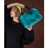 ブルーグリーン | カラーファーボストンバッグ 韓国 夢展望 | 夢展望