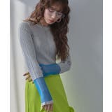 ライトグレー | 【26aw】フレア袖配色プルオーバーニット 韓国 夢展望 | 夢展望