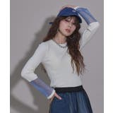 アイボリー | 【26aw】フレア袖配色プルオーバーニット 韓国 夢展望 | 夢展望