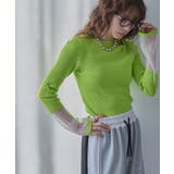ライム | 【26aw】フレア袖配色プルオーバーニット 韓国 夢展望 | 夢展望