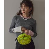 チャコールグレー | 【26aw】フレア袖配色プルオーバーニット 韓国 夢展望 | 夢展望