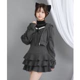 チャコールグレー | ティアードフリルミニキャミワンピ&パーカーセットアップ 量産型 地雷系 | DearMyLove