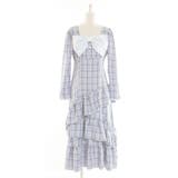 ブルーグレー | ビッグリボンアシメフリルティアートワンピース 量産型 地雷系 | DearMyLove