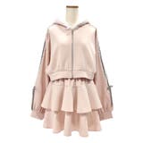 オフベージュ | 【4Lー6L】サイドラインフリルジャージsetup 韓国 夢展望 | 夢展望