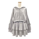 グレー | 【4Lー6L】サイドラインフリルジャージsetup 韓国 夢展望 | 夢展望