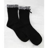 ブラック | チェックフリルリボンショートソックス 量産型 地雷系 夢展望 | DearMyLove