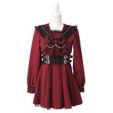 ボルドー | 十字架クモレーススタッズベルトセーラーワンピース 量産型 地雷系 夢展望 | DearMyLove