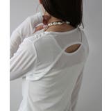 ホワイト | シアーレイヤード風ロングスリーブトップス 韓国 夢展望 | 夢展望