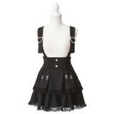 ブラック | サス付きハートバックルレースアップリボンスカート 量産型 地雷系 夢展望 | DearMyLove