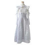 ブルーグレー | デコルテオープンシアーチェックスカートドッキングワンピース【大きいサイズあり】 … | DearMyLove