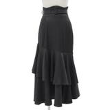 ブラック | スリット入りアシメフリルマーメイドスカート【大きいサイズ有り】 量産型 地雷系 | DearMyLove