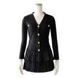 ブラック | ニットカーデトップス×プリーツスカパンセットアップ【大きいサイズ有り】 量産型 … | DearMyLove