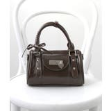 ブラウン | ハートチャーム付きミニボストンバッグ【select Item】 量産型 | 夢展望