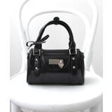 ブラック | ハートチャーム付きミニボストンバッグ【select Item】 量産型 | 夢展望