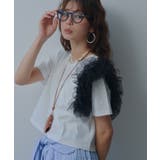 ホワイト | チュールフリルTシャツ 韓国 夢展望 bohmal | 夢展望
