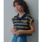 ネイビー | マルチボーダーポロTシャツ 韓国 夢展望 bohmal | 夢展望