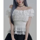 ホワイト | バレエコア シアードット レース | 夢展望