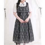 ブラック | ヨークフリルセットアップ風ドッキング半袖ワンピース【4L 6L】 韓国 | 夢展望