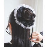 ブラック | オリジナルハートチャーム付ドットシュシュ 韓国 夢展望 Lilymel | 夢展望