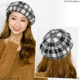 ベレー帽 秋冬 帽子 レディース ウール milsa Woolチェックベレー帽 | 帽子屋Zaction -帽子＆ヘアバンド-  | 詳細画像7 