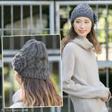 ニット帽 レディース 帽子 秋冬 お花 モチーフ ブークレFlowerニット帽 | 帽子屋Zaction -帽子＆ヘアバンド-  | 詳細画像6 