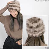 ニット帽 レディース 帽子 秋冬 ファー ふわふわボーダーラビットワッチ | 帽子屋Zaction -帽子&ヘアバンド- | 詳細画像8