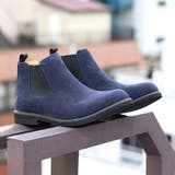 ネイビー | メンズ ストリート ビッグシルエット サイドゴア ショートブーツ ☆2351 | Zeal Market