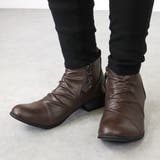 ダークブラウン | メンズ ストリート ビッグシルエットドレープサイドジップブーツ ☆5156 | Zeal Market