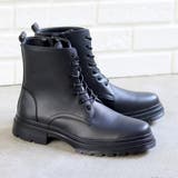 ブラック | 4cmソール メンズ ストリート セットアップ レースアップ ブーツ☆6355 | Zeal Market